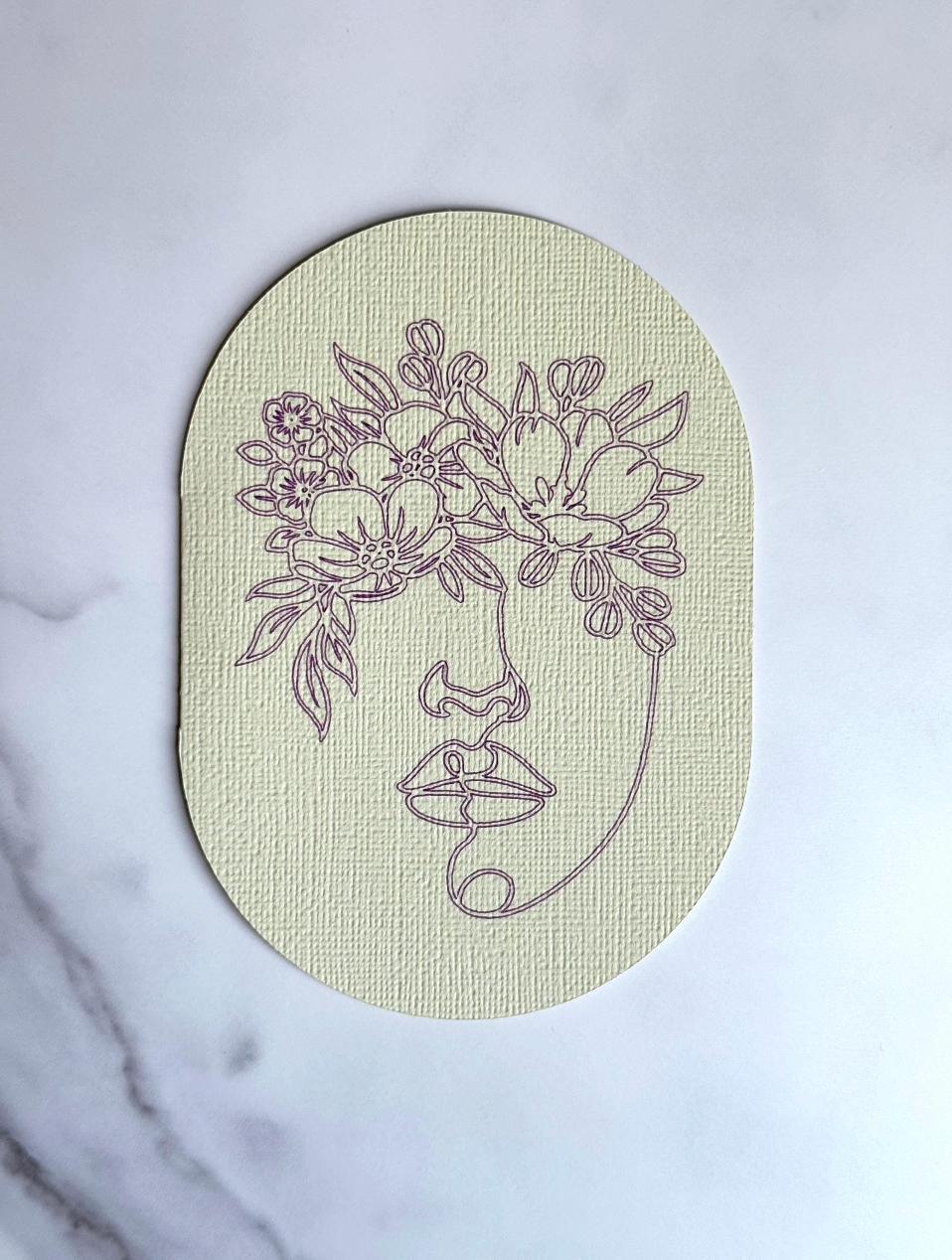 Floral Silhouette Arched Card | Minimalist Arched Design
