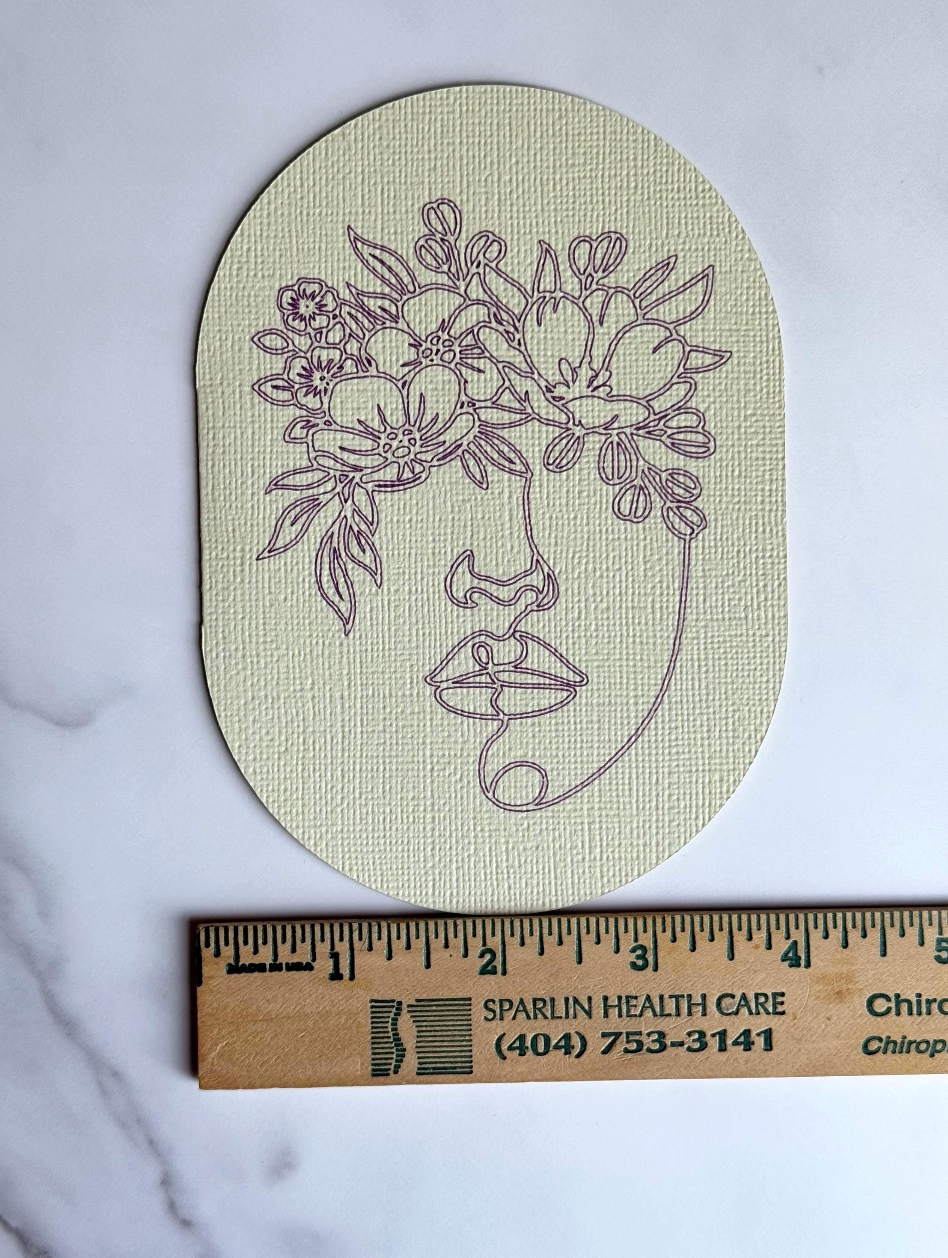 Floral Silhouette Arched Card | Minimalist Arched Design