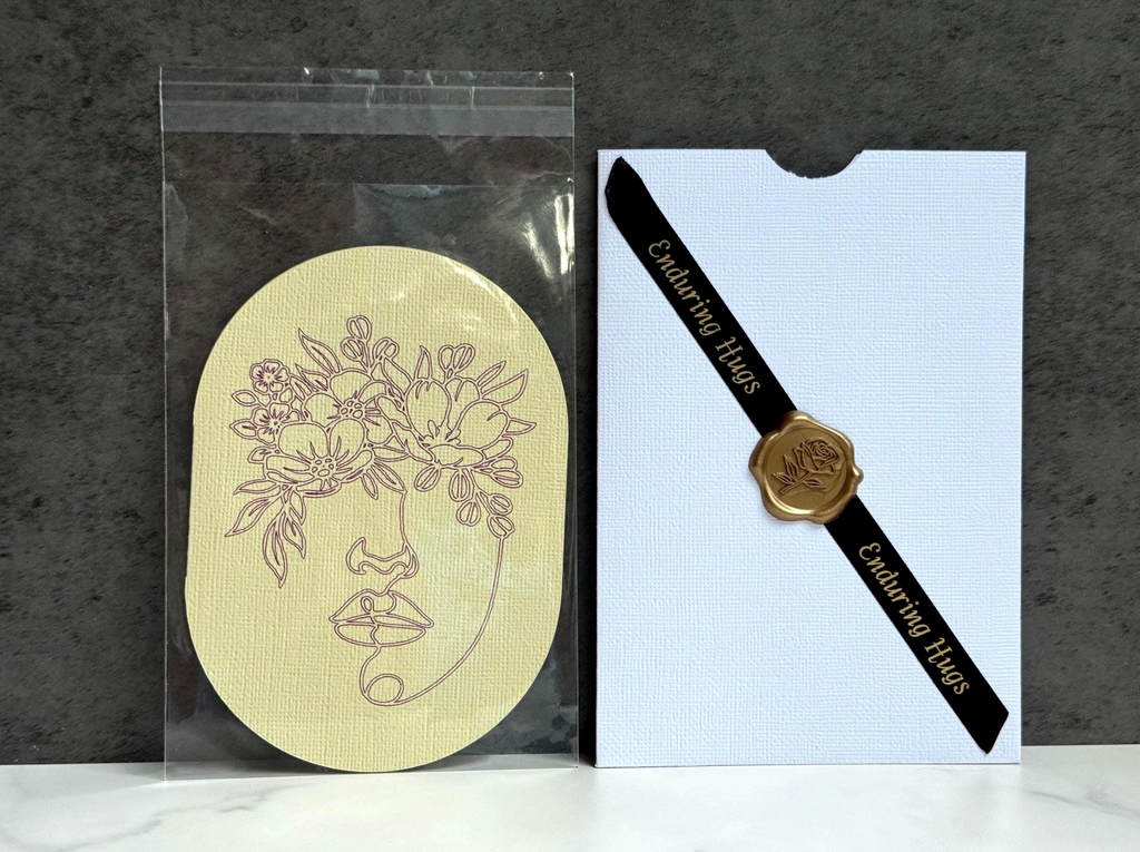 Floral Silhouette Arched Card | Minimalist Arched Design