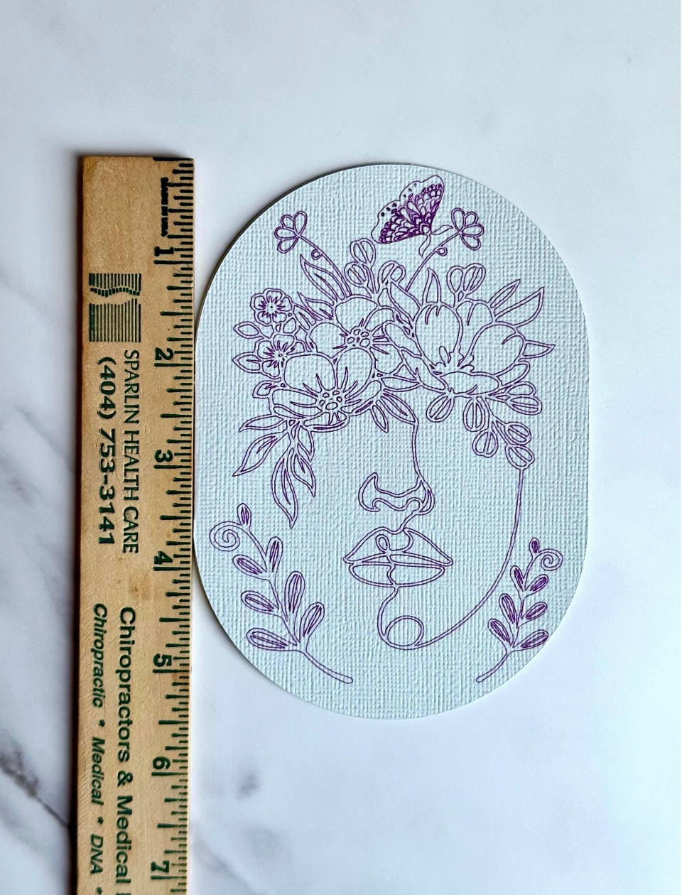 Floral Butterfly Arched Card  | Elegant Arched Design