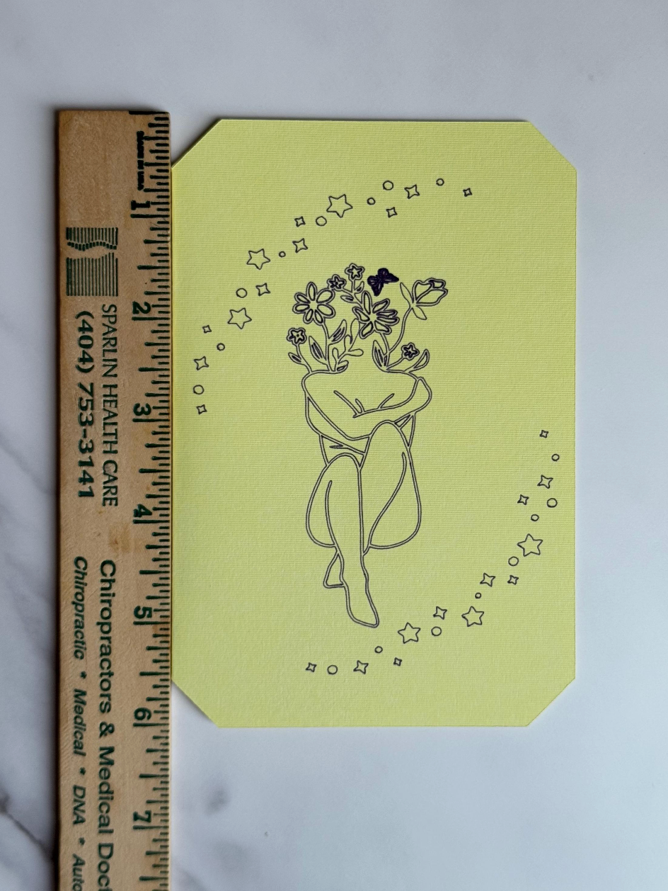 Minimalist Floral Empowerment Card | Elegant Line Art Design