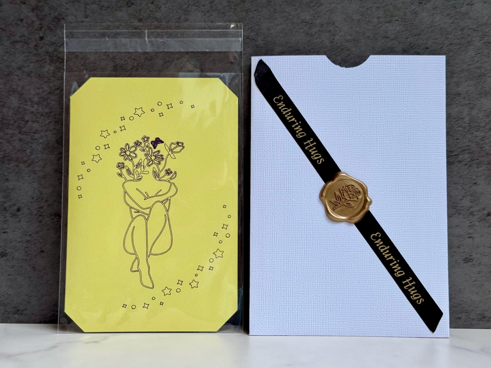 Minimalist Floral Empowerment Card | Elegant Line Art Design