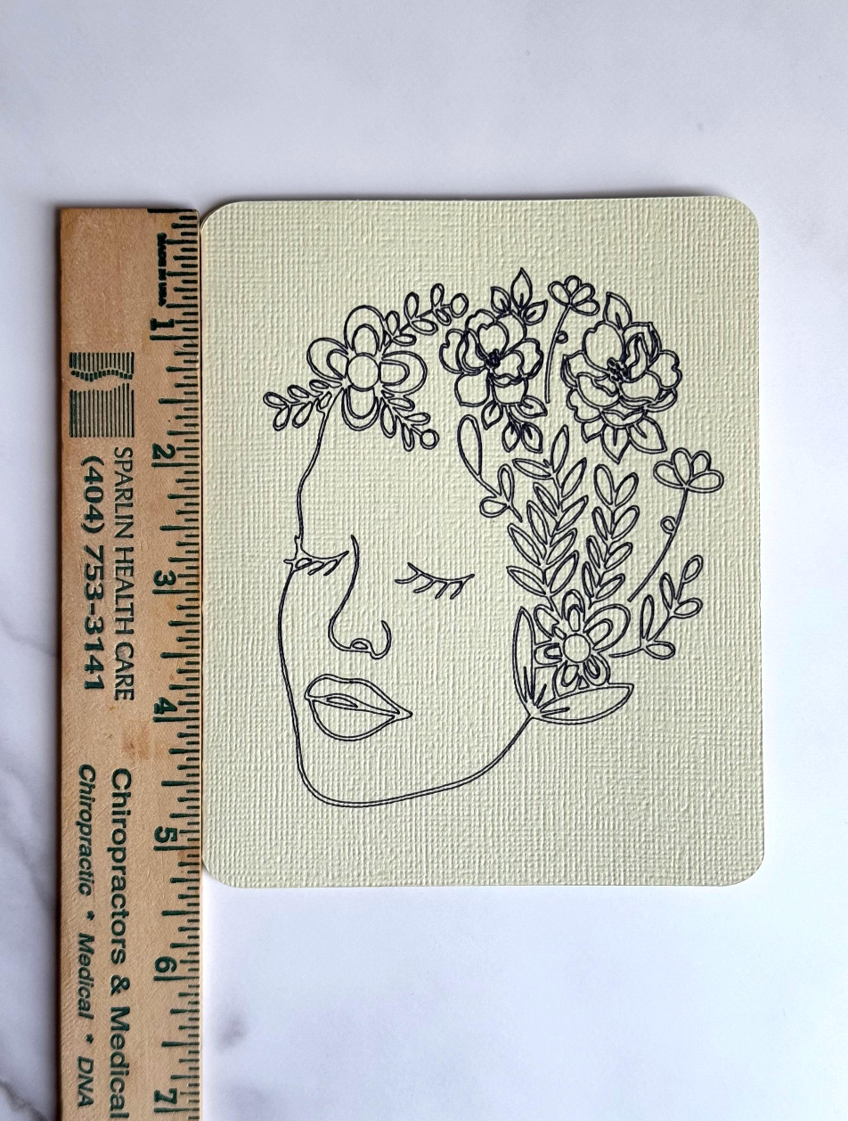 Floral Crown Silhouette Card – Minimalist Line Art Design