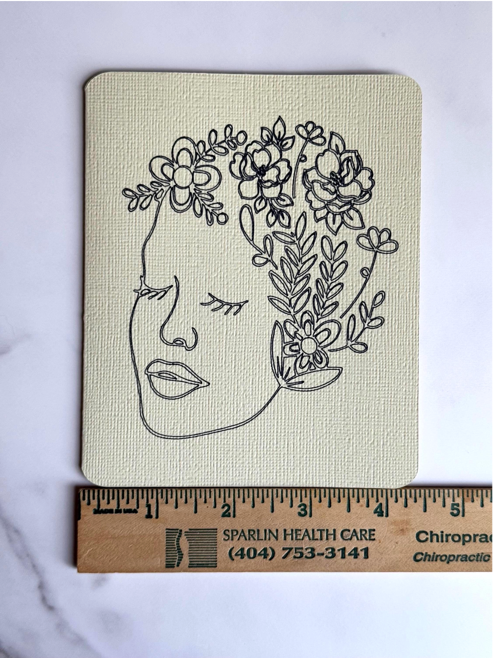 Floral Crown Silhouette Card – Minimalist Line Art Design