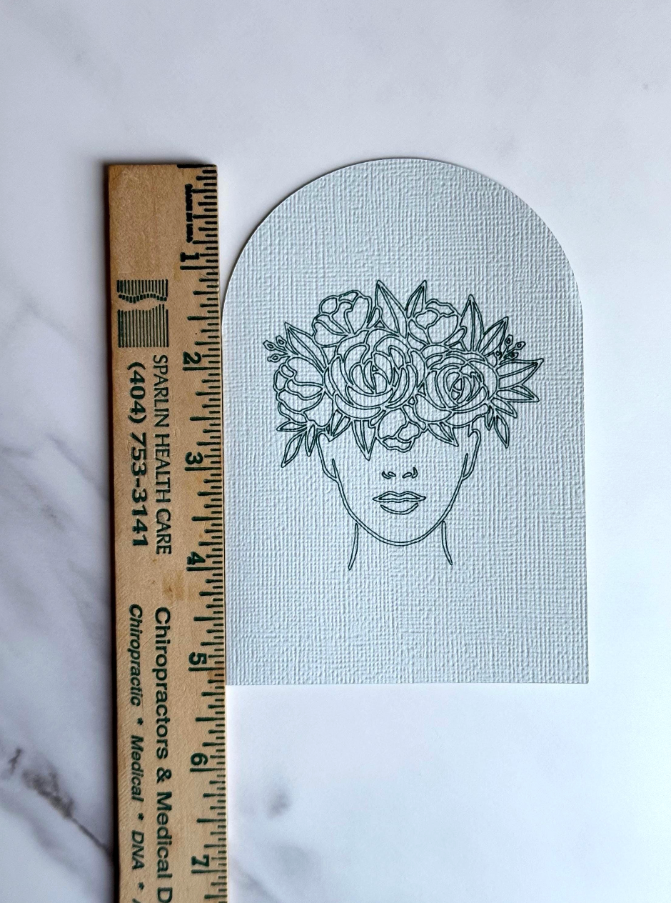 Arched Floral Crown Card | Minimalist Arched Design