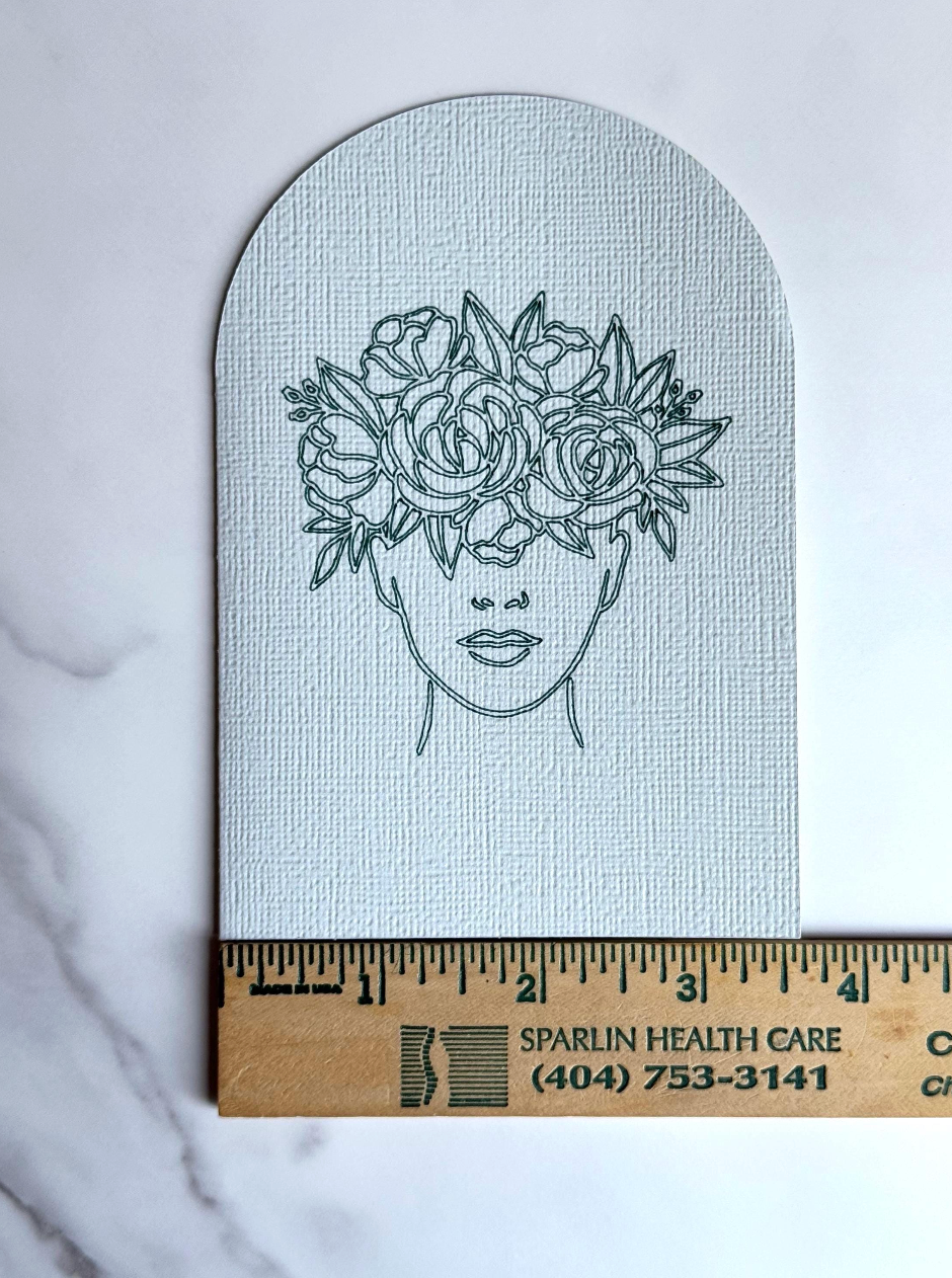 Arched Floral Crown Card | Minimalist Arched Design