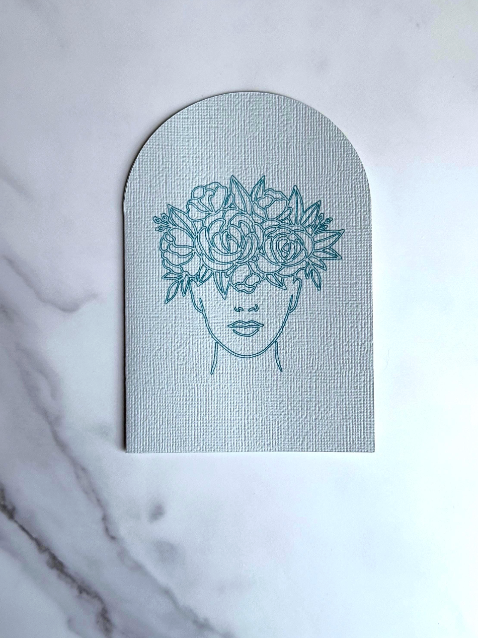 Floral Crown Arched Card | Elegant Arched Design