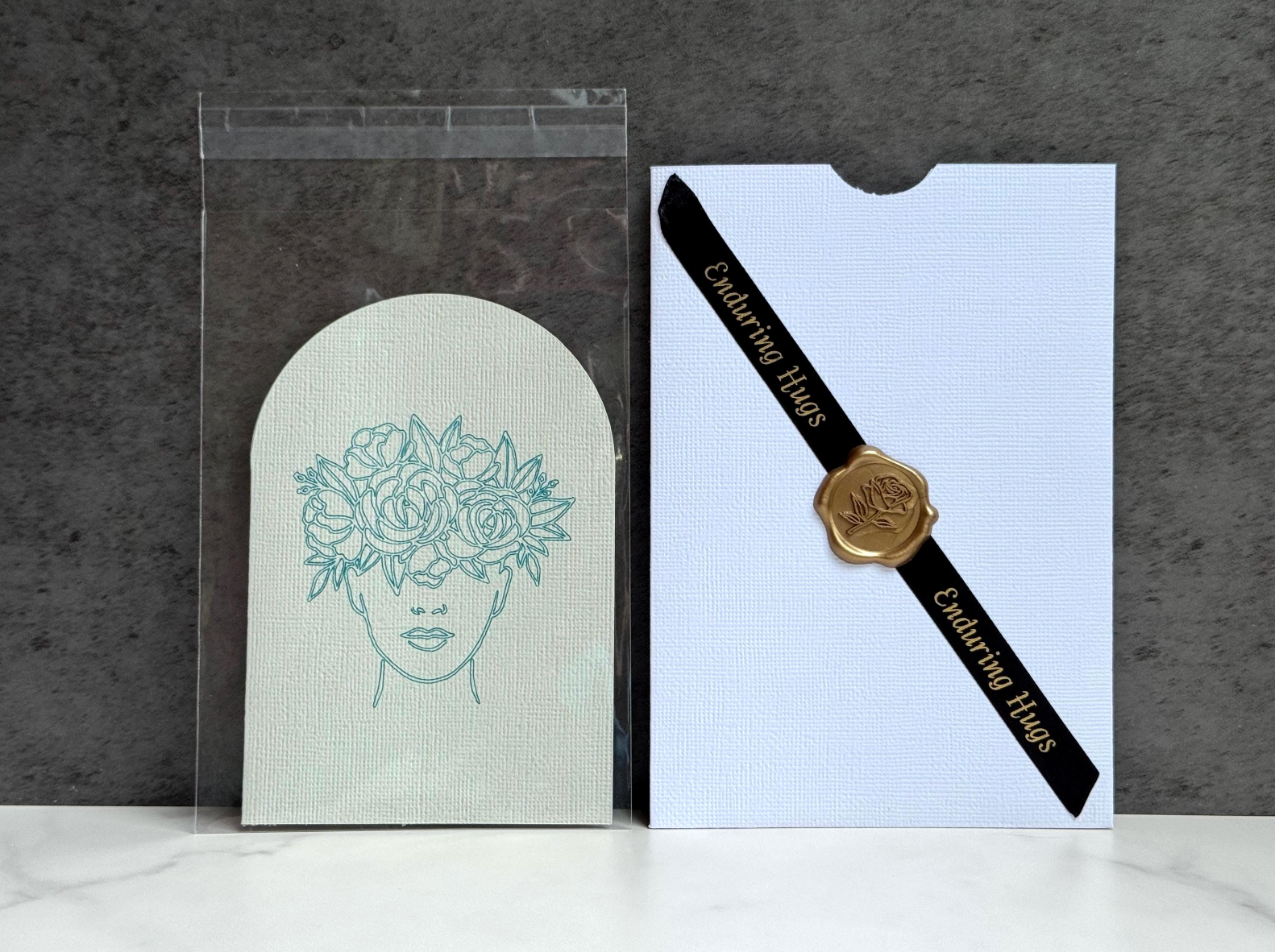 Floral Crown Arched Card | Elegant Arched Design