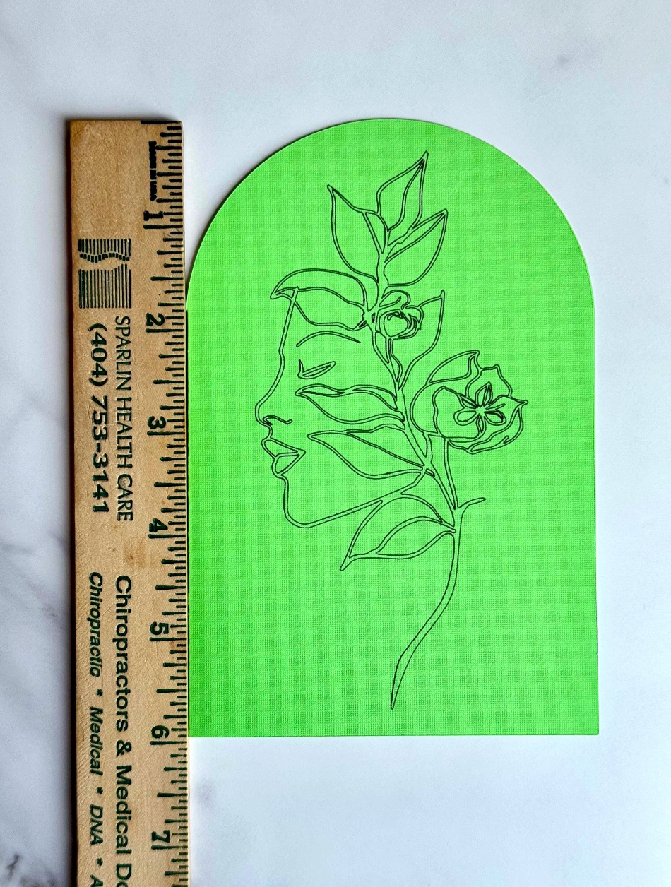 Bold Green Floral Arched Card | Modern Arched Design