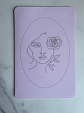 Rose Bloom Serenity Card – Elegant Lavender Design