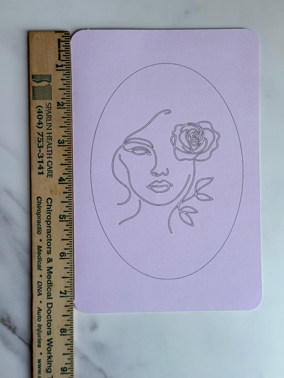 Rose Bloom Serenity Card – Elegant Lavender Design