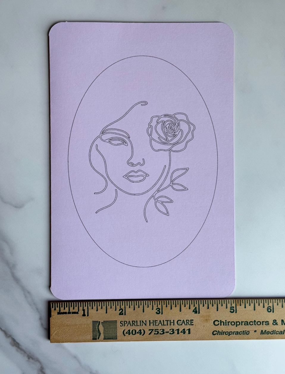 Rose Bloom Serenity Card – Elegant Lavender Design