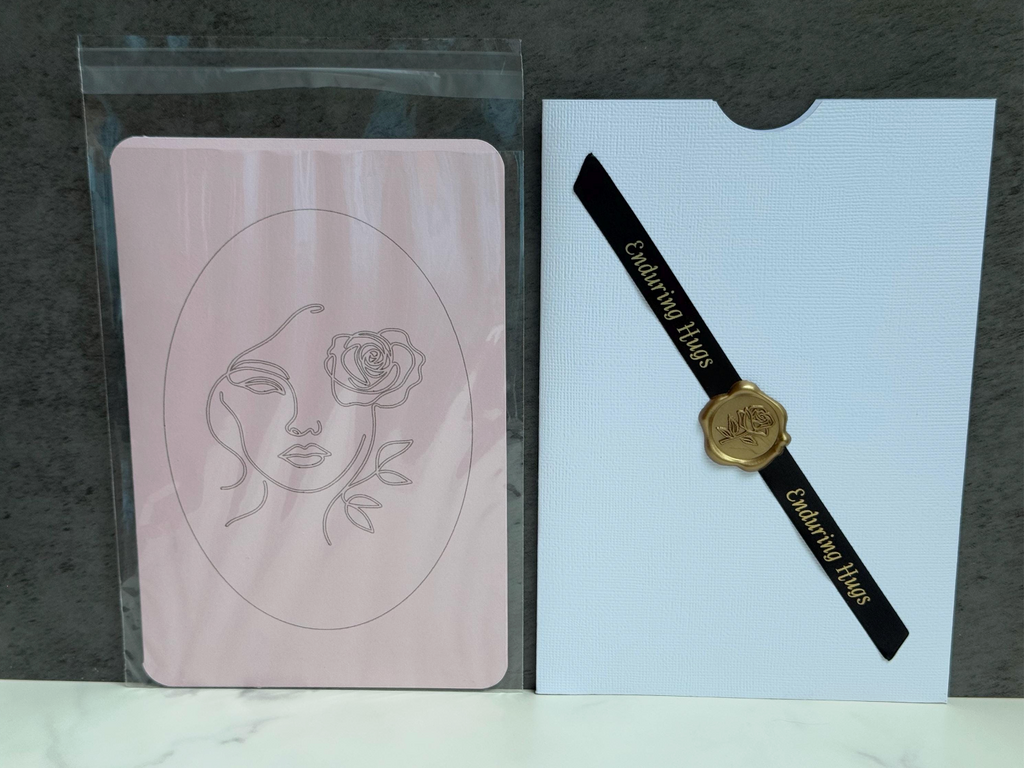 Rose Bloom Serenity Card – Elegant Lavender Design