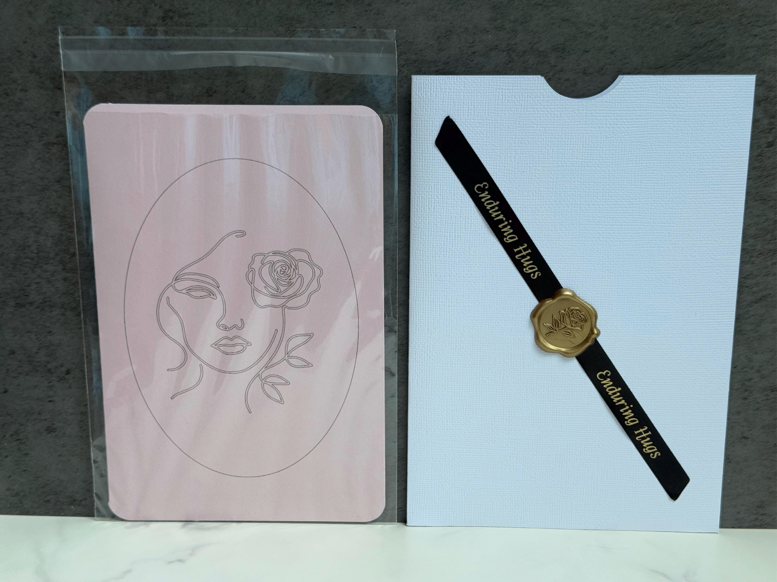 Rose Bloom Serenity Card – Elegant Lavender Design
